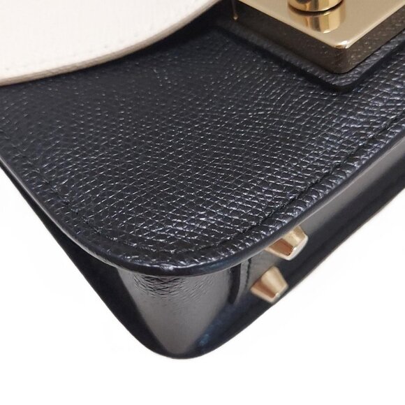 Auth FURLA Metropolis - Black Cream Leather Shoulder Bag - Picture 10 of 10